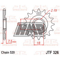 Pinhão HONDA CR 125 1987-2003 / 520 - z13 - JT